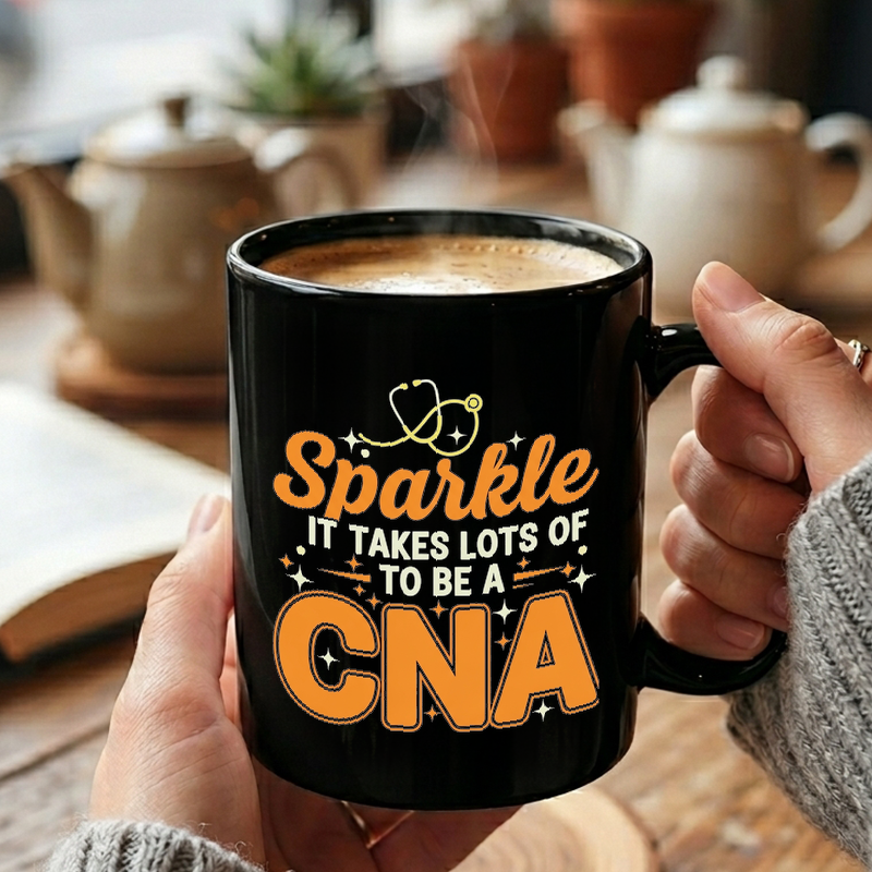 CNA Sparkle Text Design Mug