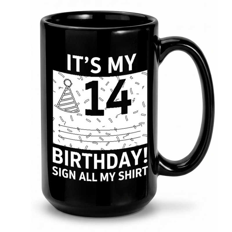 Fourteen Birthday Signature Mug