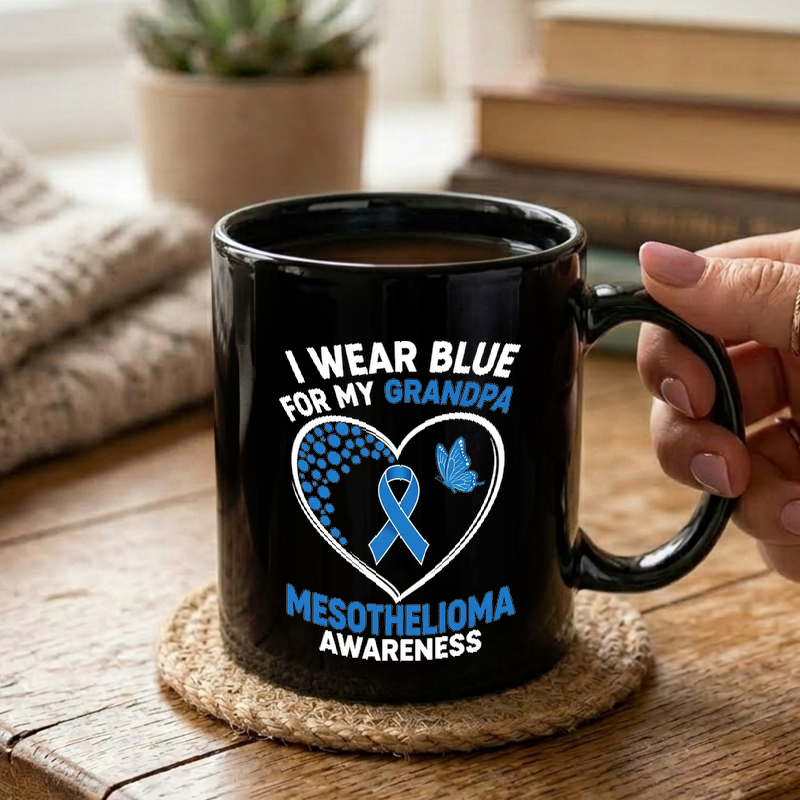 Blue Ribbon Grandpa Remembrance Mug