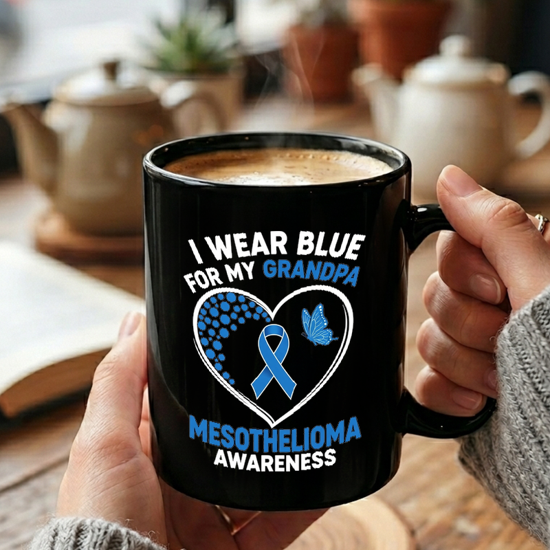 Blue Ribbon Grandpa Remembrance Mug