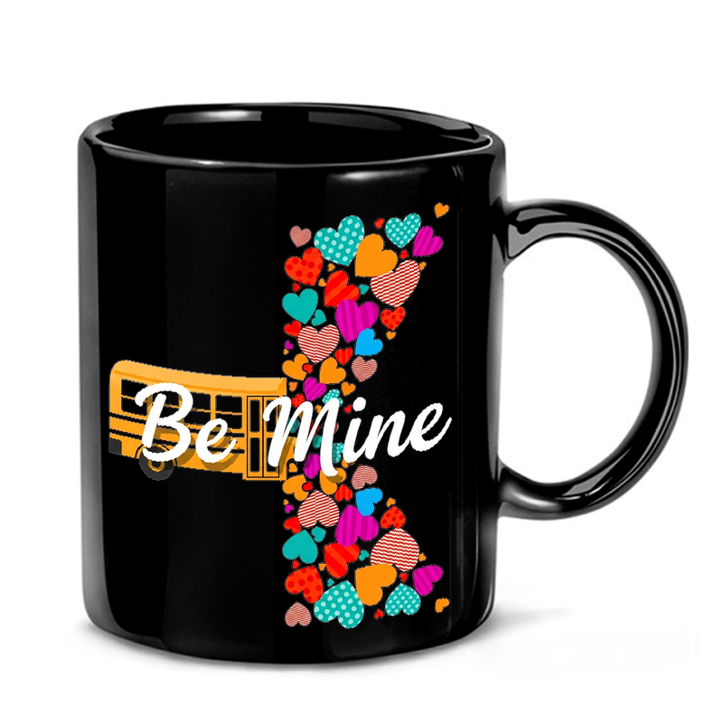 School Bus & Hearts Design Mug