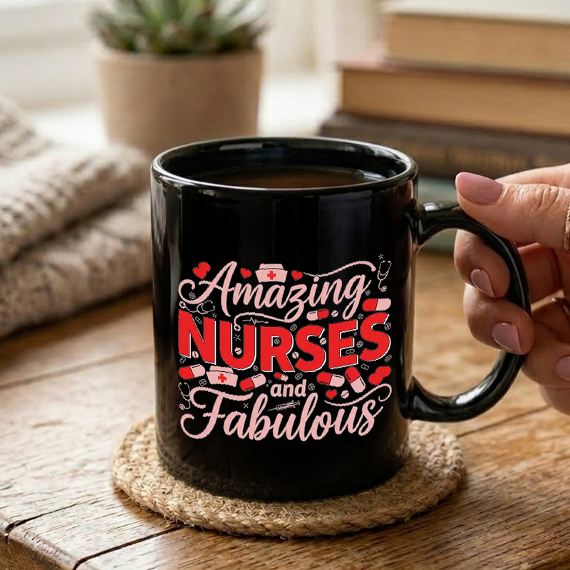 Nurses Typography Design Mug