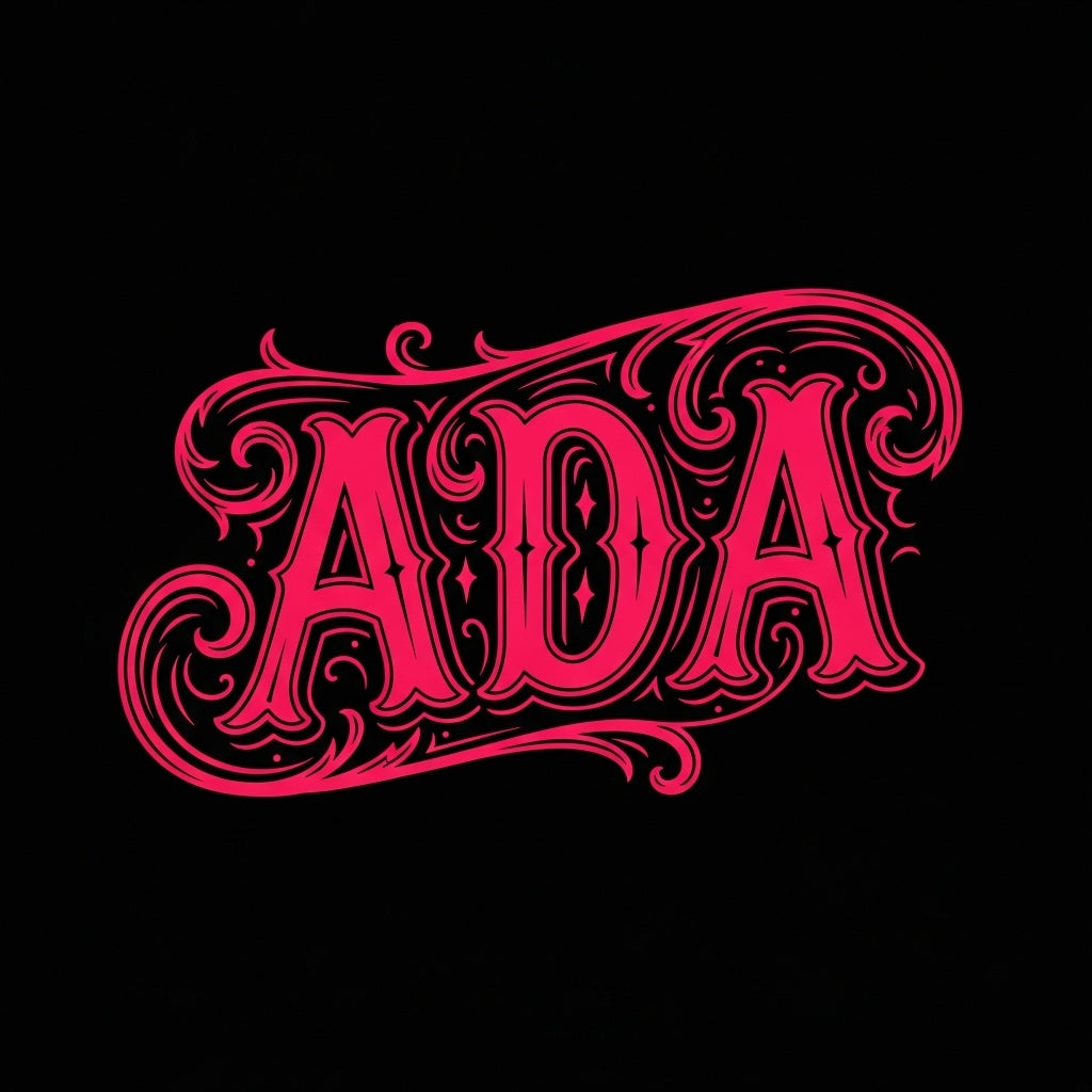 Pink Ornate Ada Name Mug