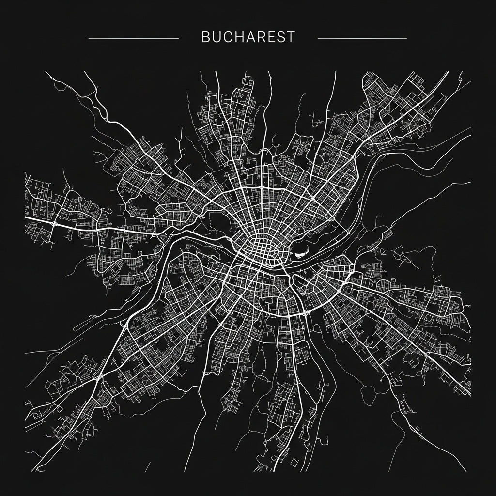 Bucharest Romania City Map Mug
