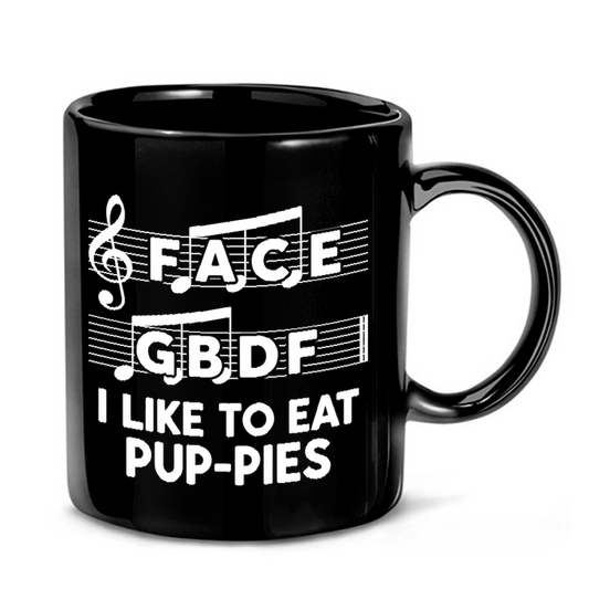 Musical Notes & Puppy Pun Mug