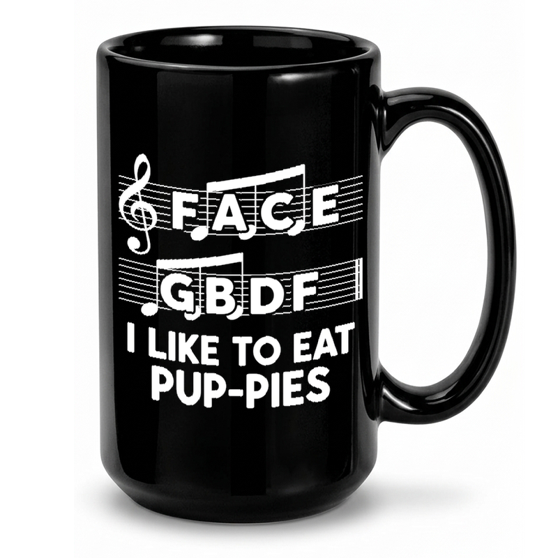 Musical Notes & Puppy Pun Mug