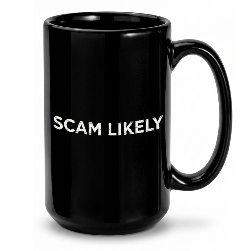 Scam Likely Text Design Mug