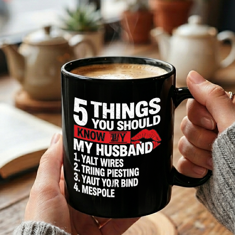 Husband Warning List Graphic Mug