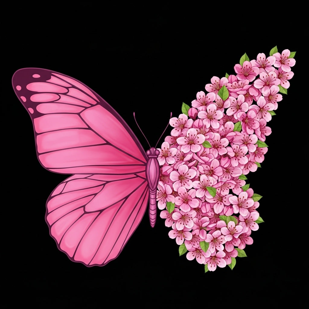 Cherry Blossom Butterfly Art Mug