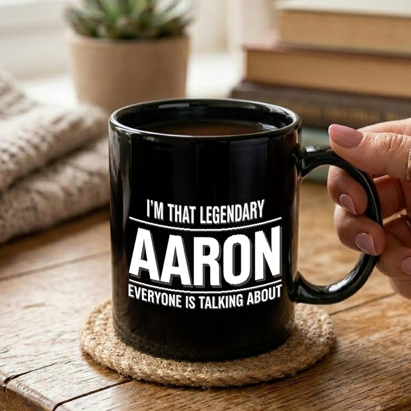 Legendary Aaron Name Design Mug