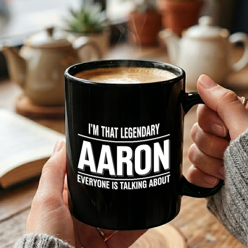 Legendary Aaron Name Design Mug