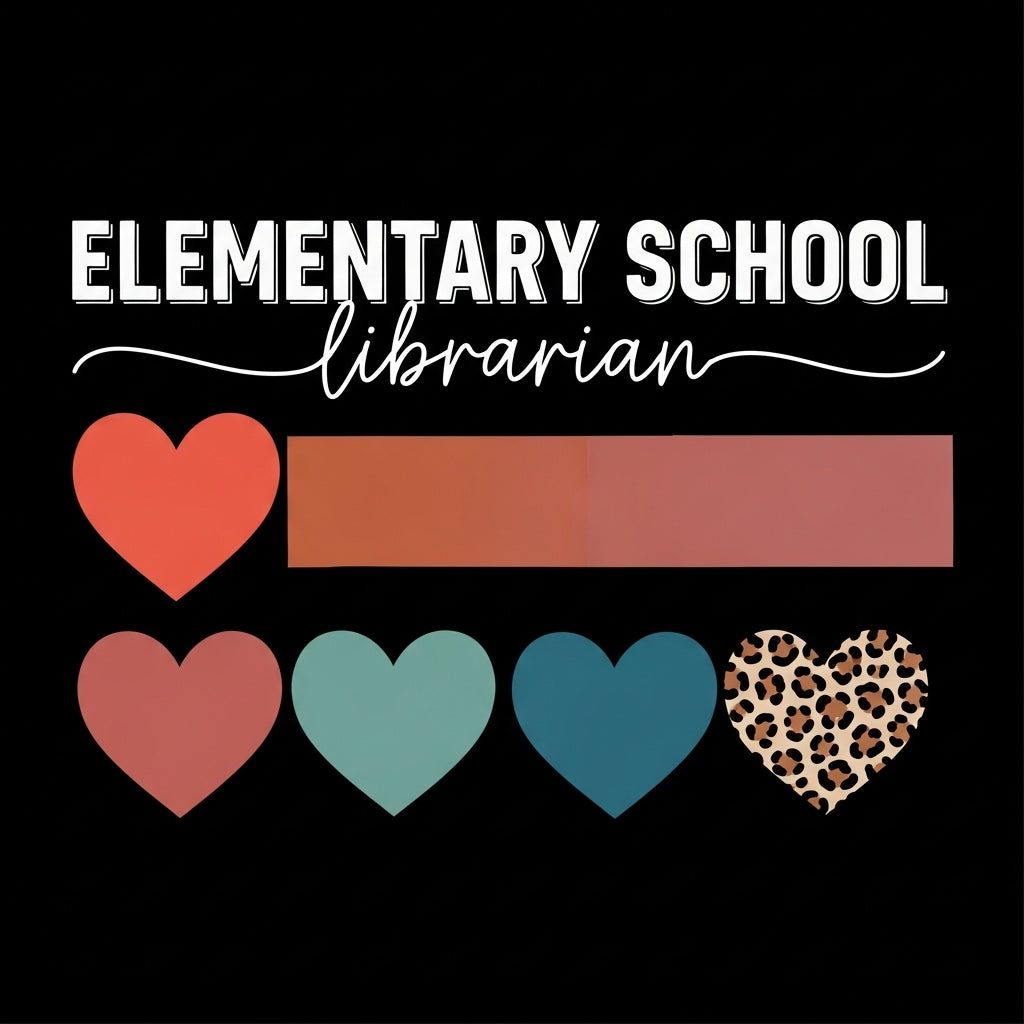 School Librarian Heart Design Mug