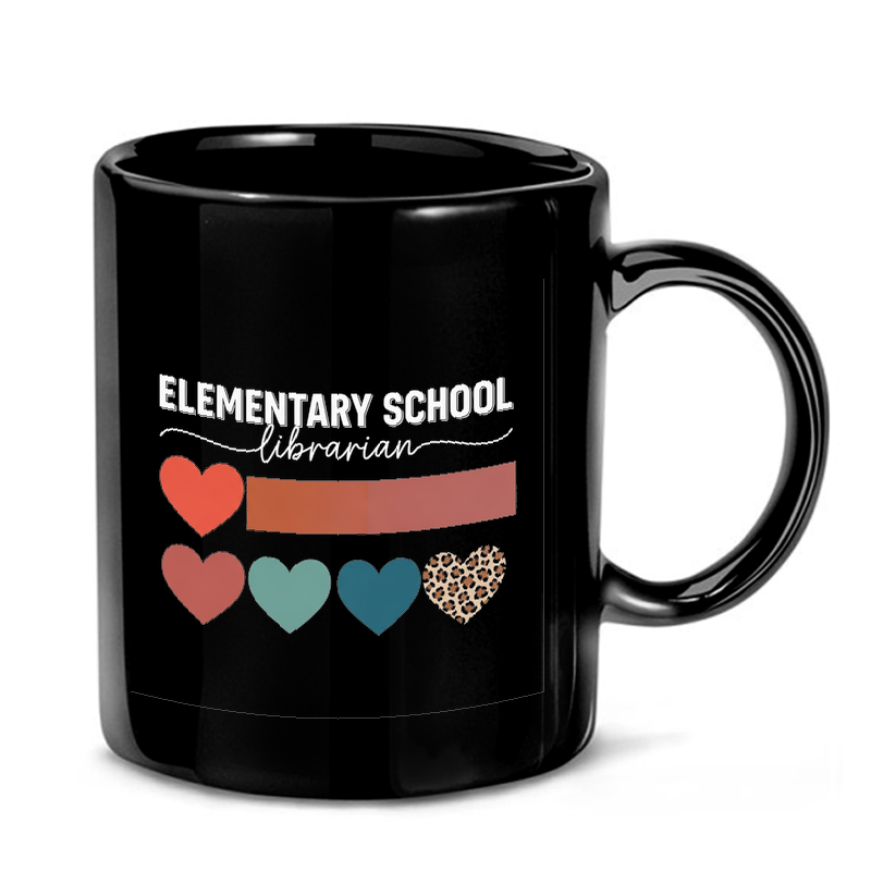 School Librarian Heart Design Mug