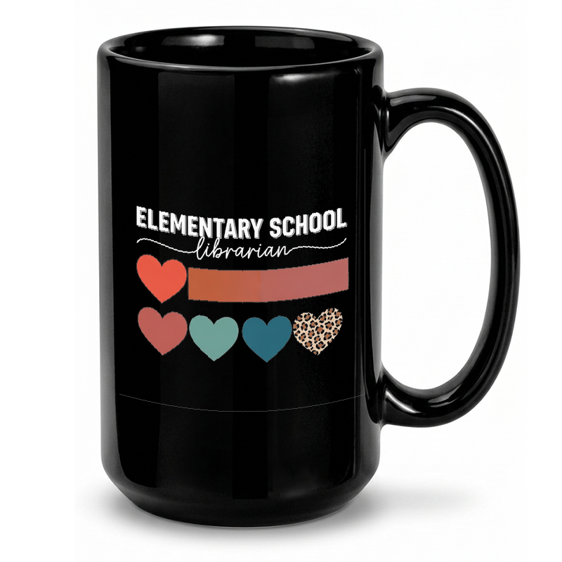 School Librarian Heart Design Mug