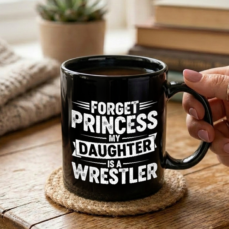 Wrestling Daughter Typography Mug