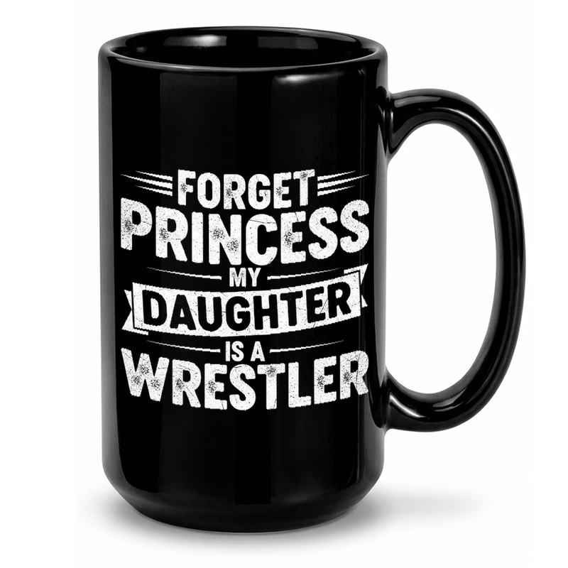 Wrestling Daughter Typography Mug