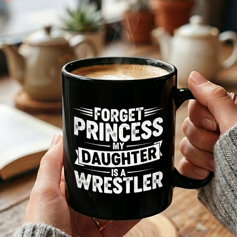 Wrestling Daughter Typography Mug