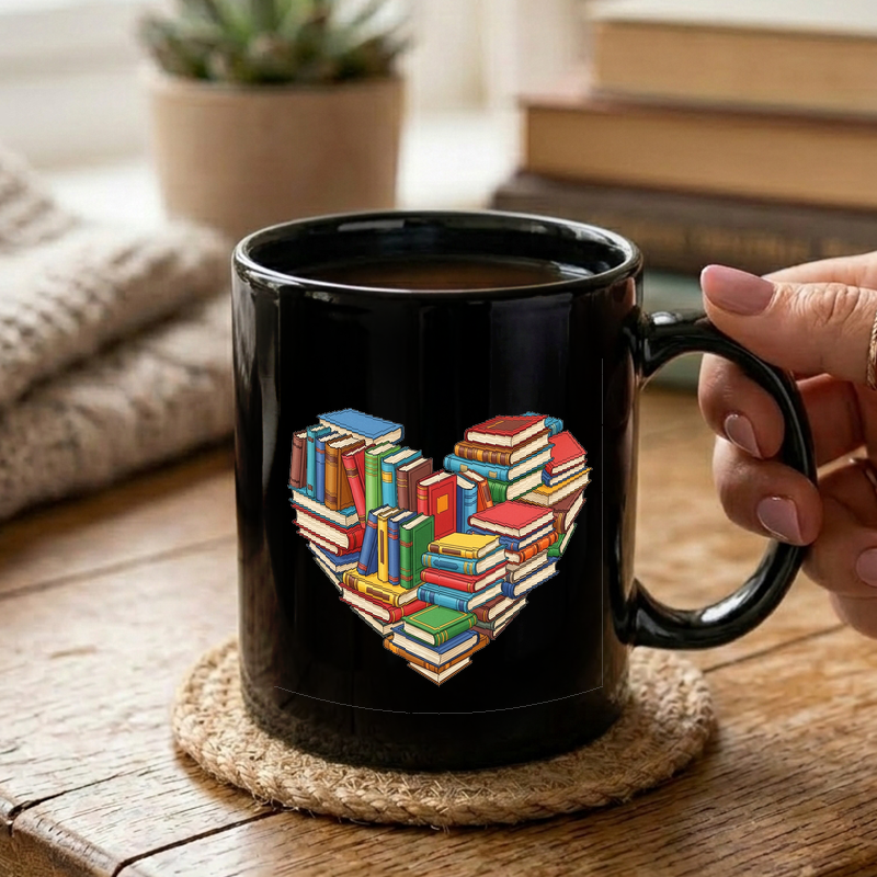 Bookworm Heart Reading Design Mug