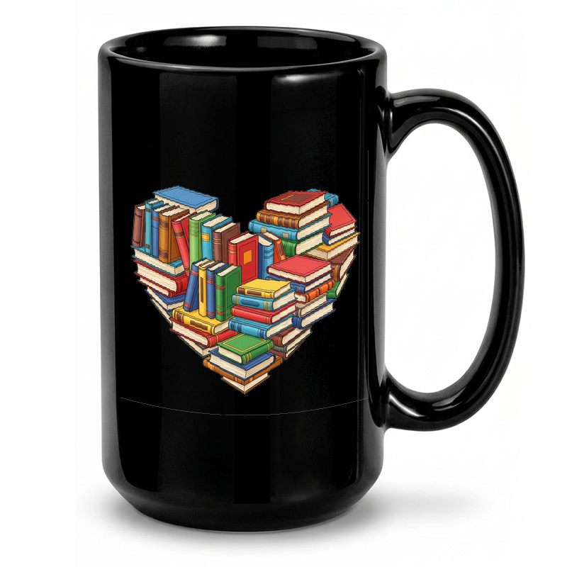Bookworm Heart Reading Design Mug