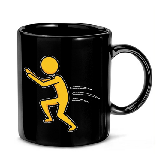 Playful Stick Figure Squat Mug