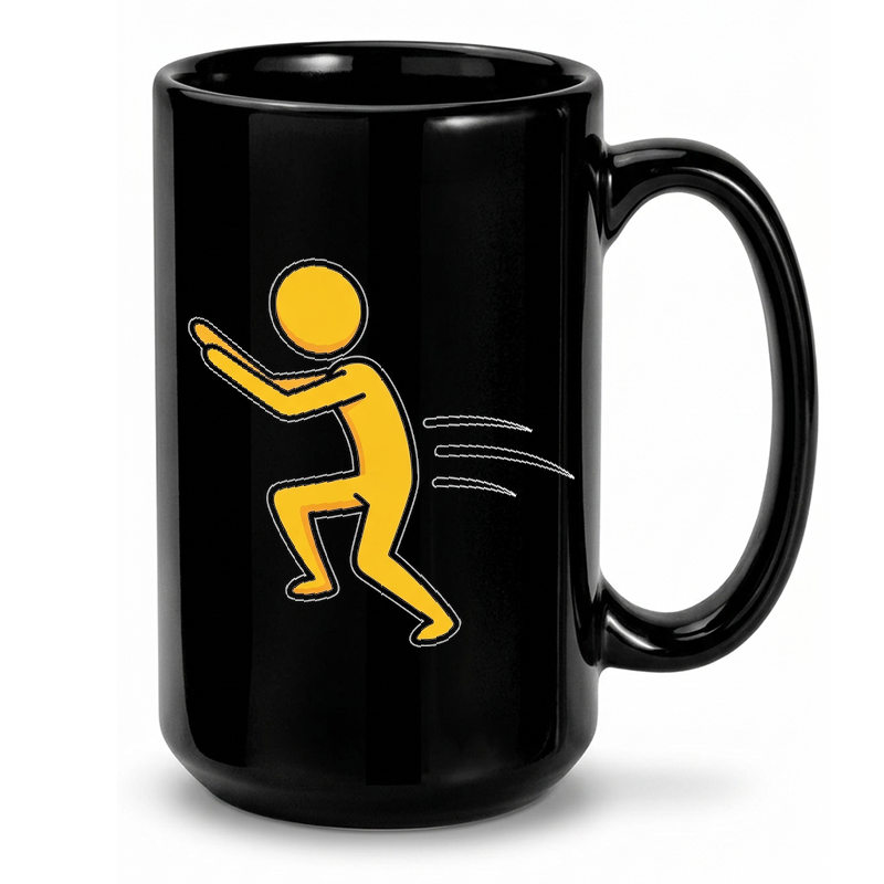 Playful Stick Figure Squat Mug