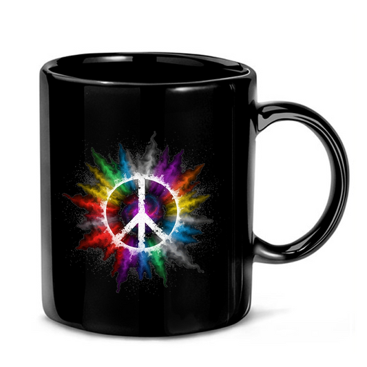 Cosmic Peace Sign Explosion Mug