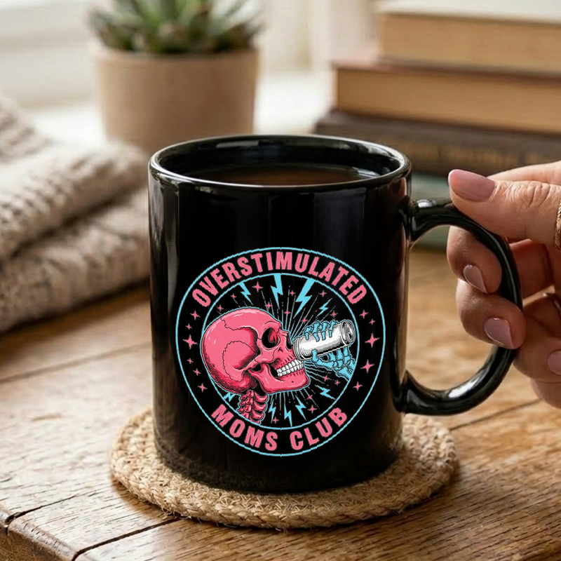 Skull Drinking From Can Mug