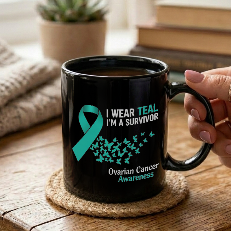 Teal Ribbon Survivor Design Mug