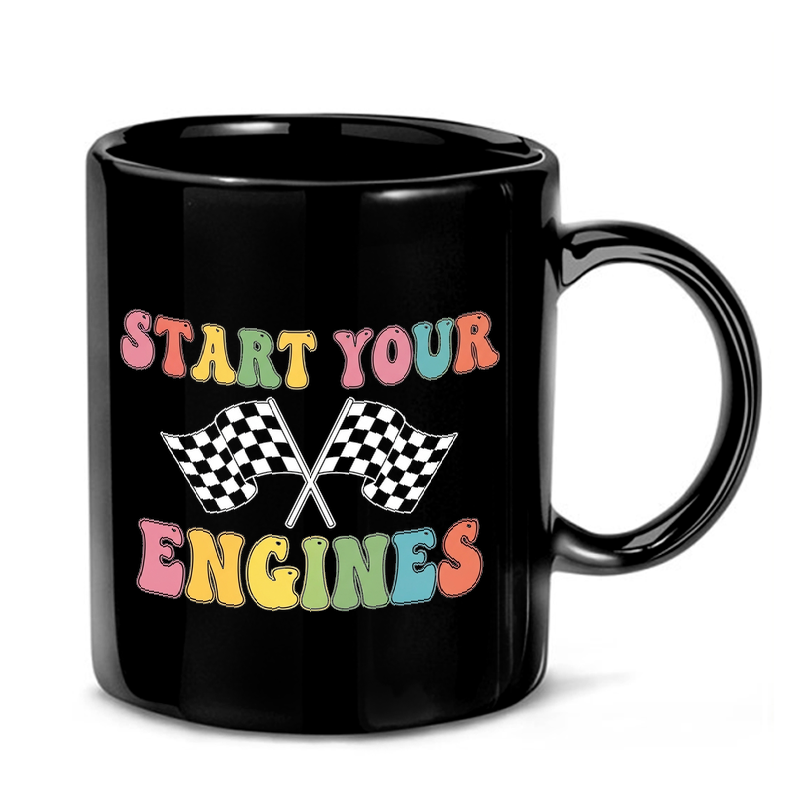 Retro Racing Checkered Flag Mug