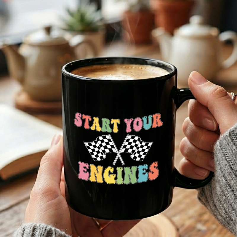 Retro Racing Checkered Flag Mug