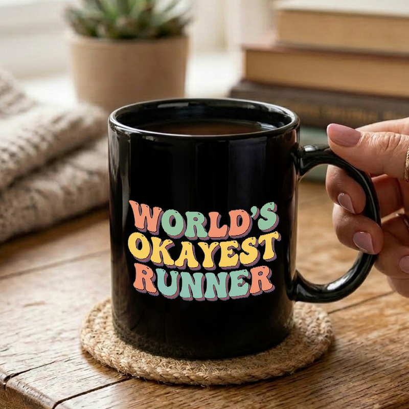 Okayest Runner Retro Text Mug