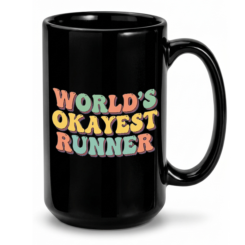 Okayest Runner Retro Text Mug
