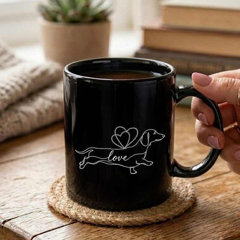 Dachshund Love Minimalist Art Mug