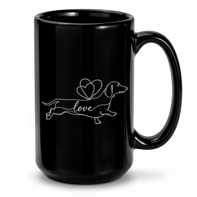 Dachshund Love Minimalist Art Mug