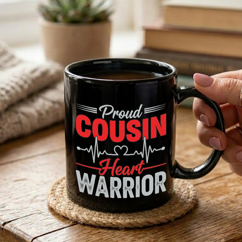 Heart Warrior Cousin Support Mug