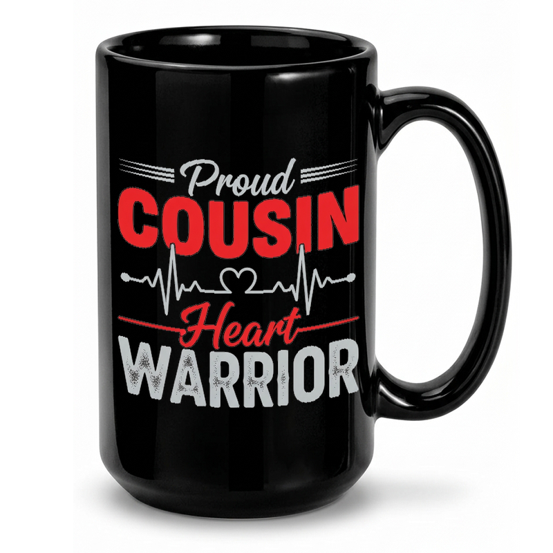 Heart Warrior Cousin Support Mug