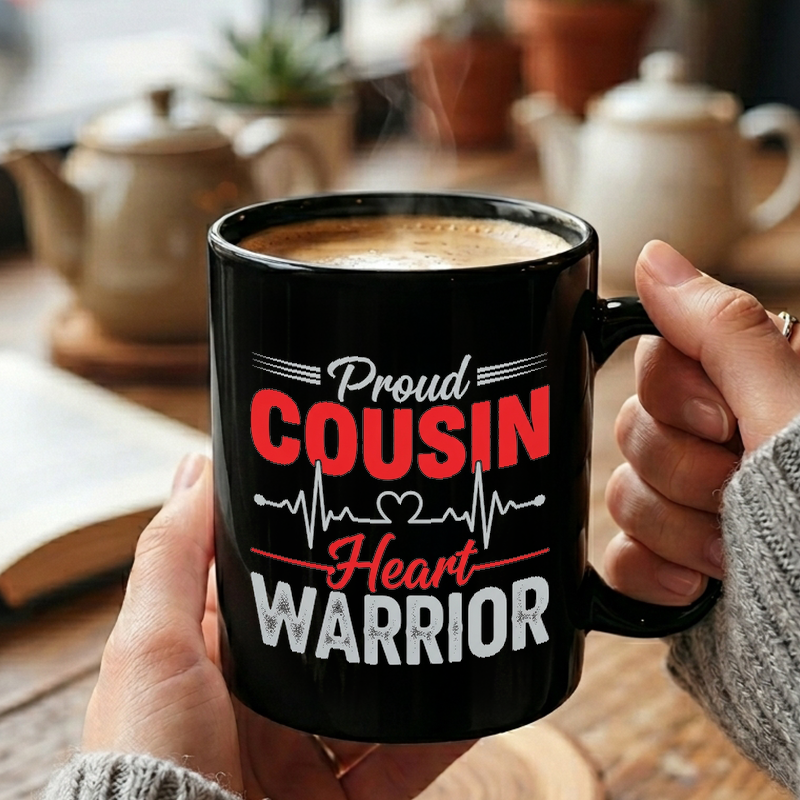 Heart Warrior Cousin Support Mug