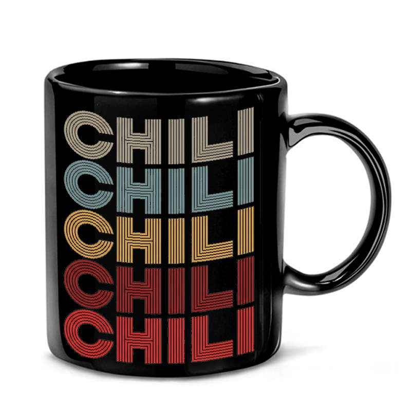 Retro Stacked Chili Text Mug