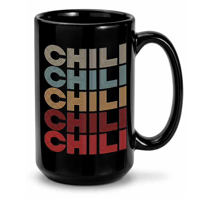 Retro Stacked Chili Text Mug