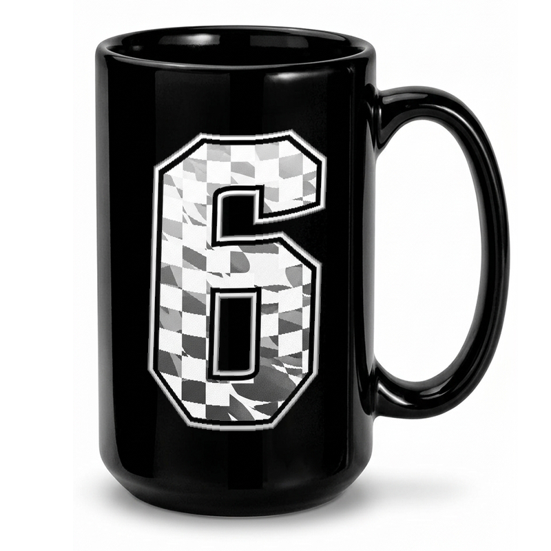 Checkered Flag Number Six Mug