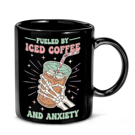 Iced Coffee & Anxiety Retro Design Mug