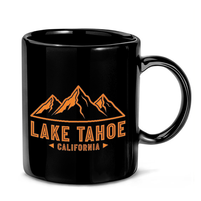 Lake Tahoe Mountain Retro Design Mug
