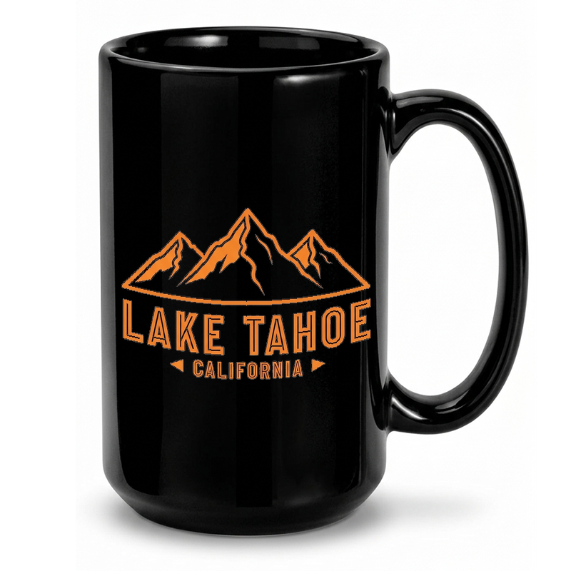 Lake Tahoe Mountain Retro Design Mug