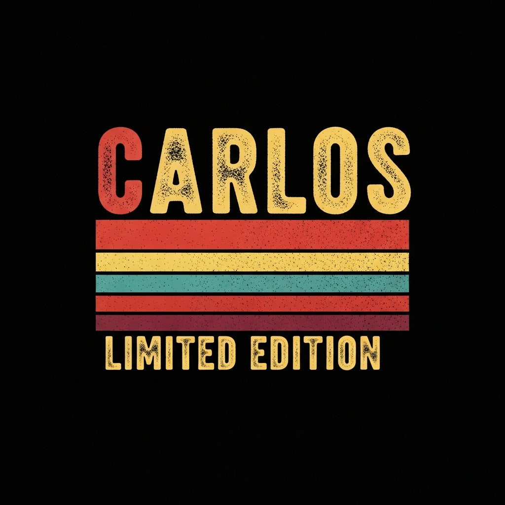 Retro Carlos Name Design Mug
