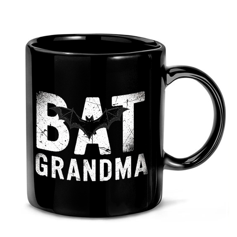 Bat Grandma Distressed Text Mug