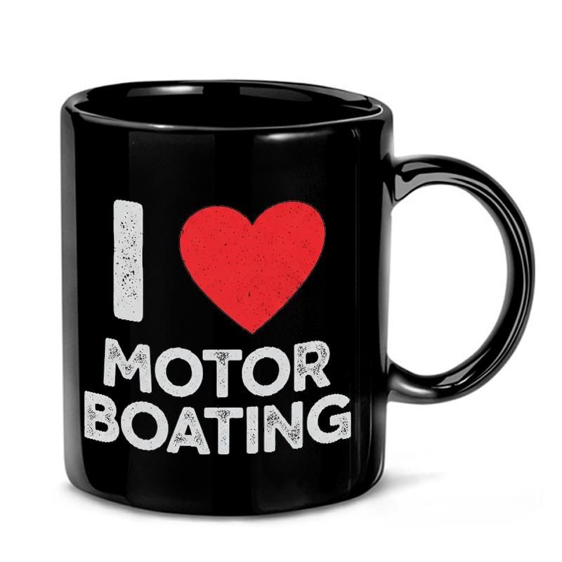 Motor Boating Heart Design Mug