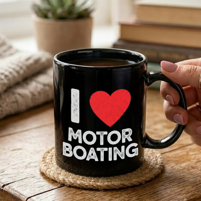 Motor Boating Heart Design Mug