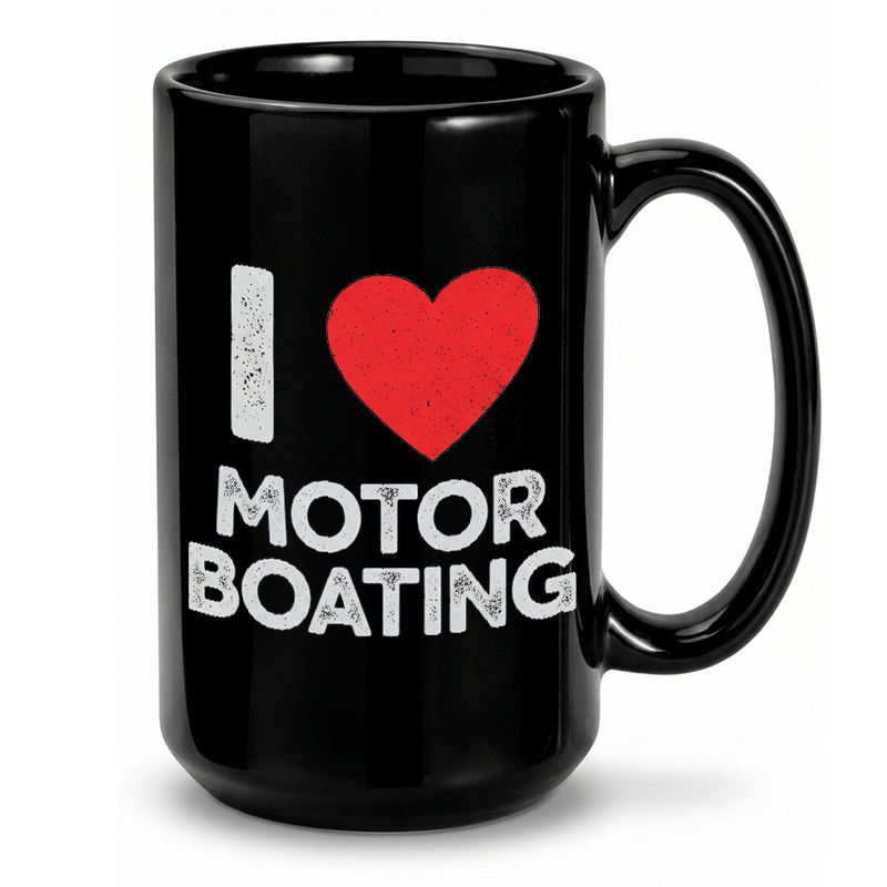 Motor Boating Heart Design Mug