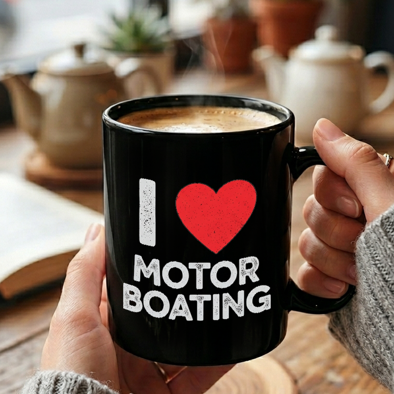Motor Boating Heart Design Mug