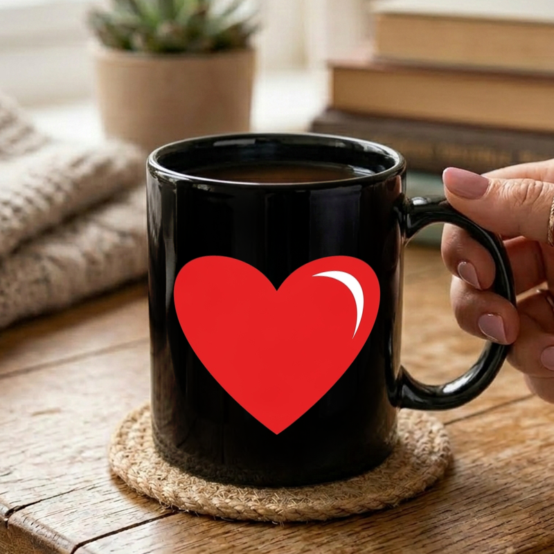Simple Red Heart Icon Mug